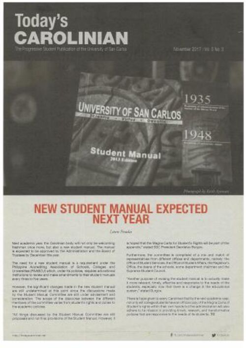 New Student Manual Expected Next Year